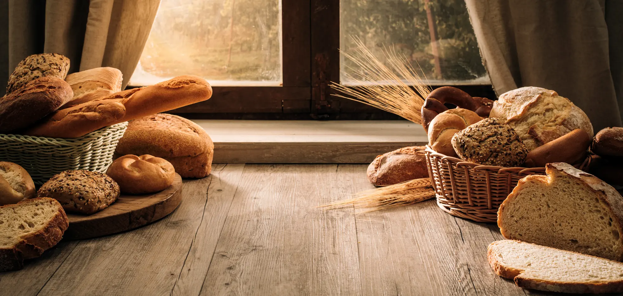 Loaves cooling by the kitchen window at first light.
