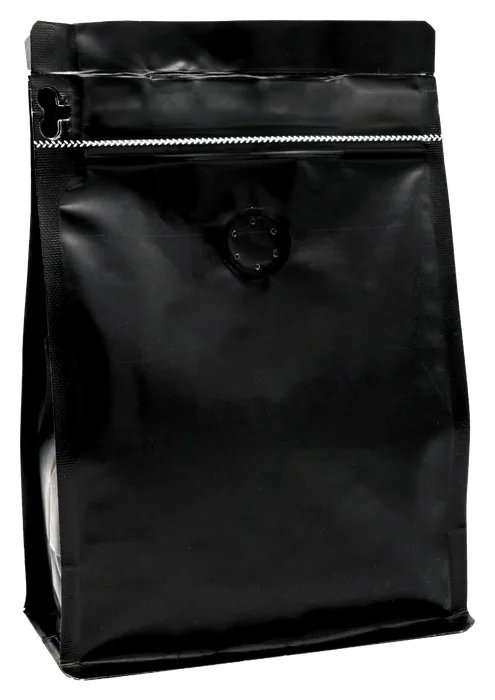 A 250 gram bag of this week&rsquo;s roast, black with a one-way valve