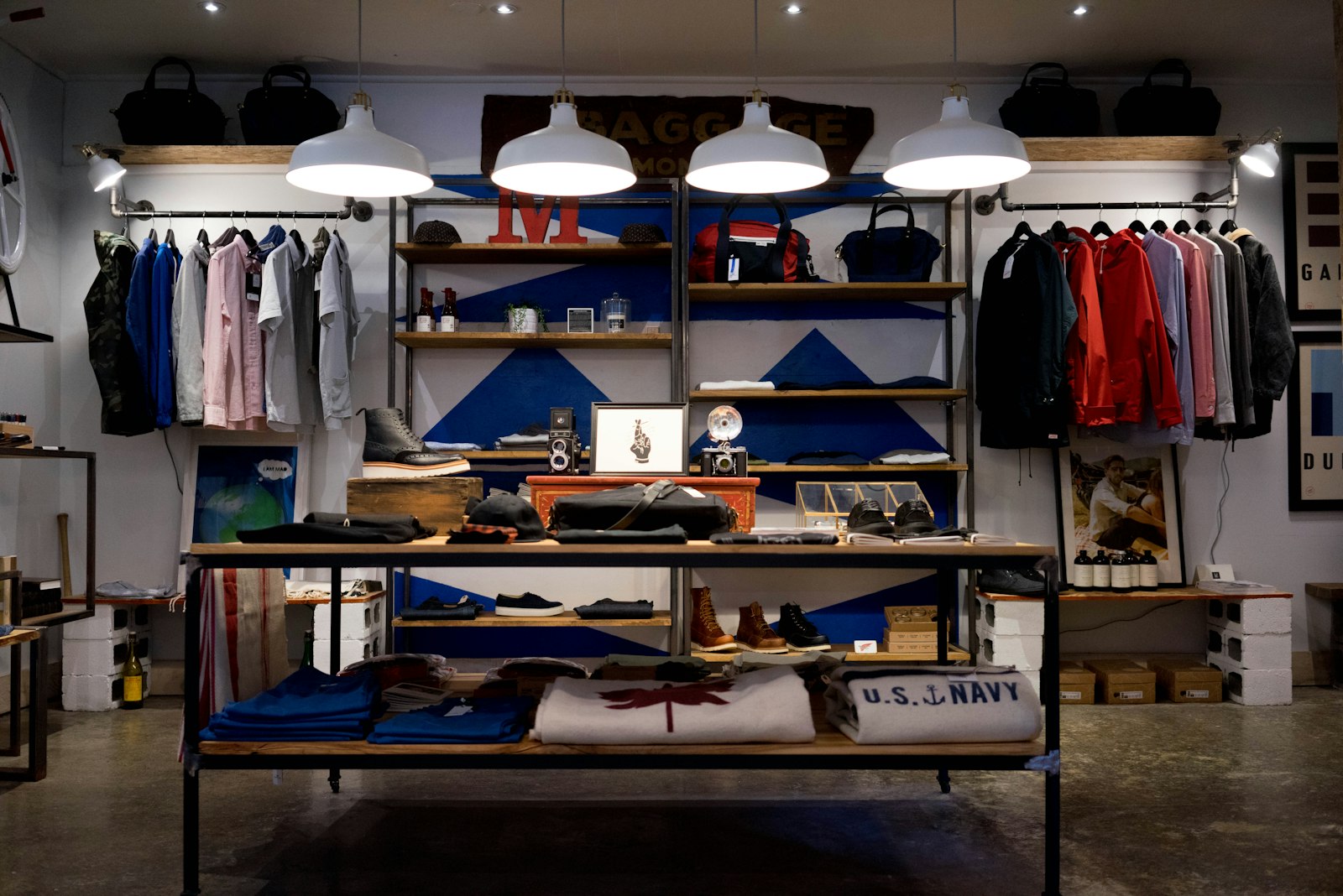 Retail counter with products on display